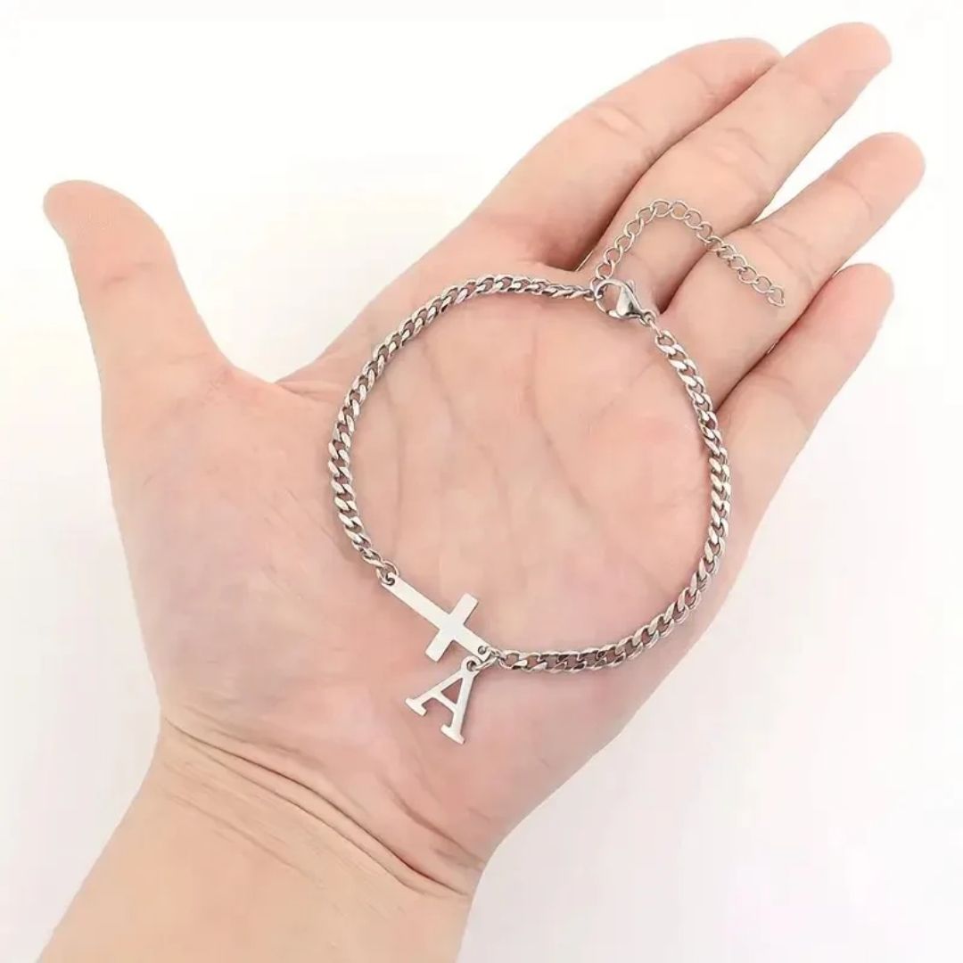 Pulsera Cruz con Inicial Personalizada (Oferta 2x1) - Moroveta