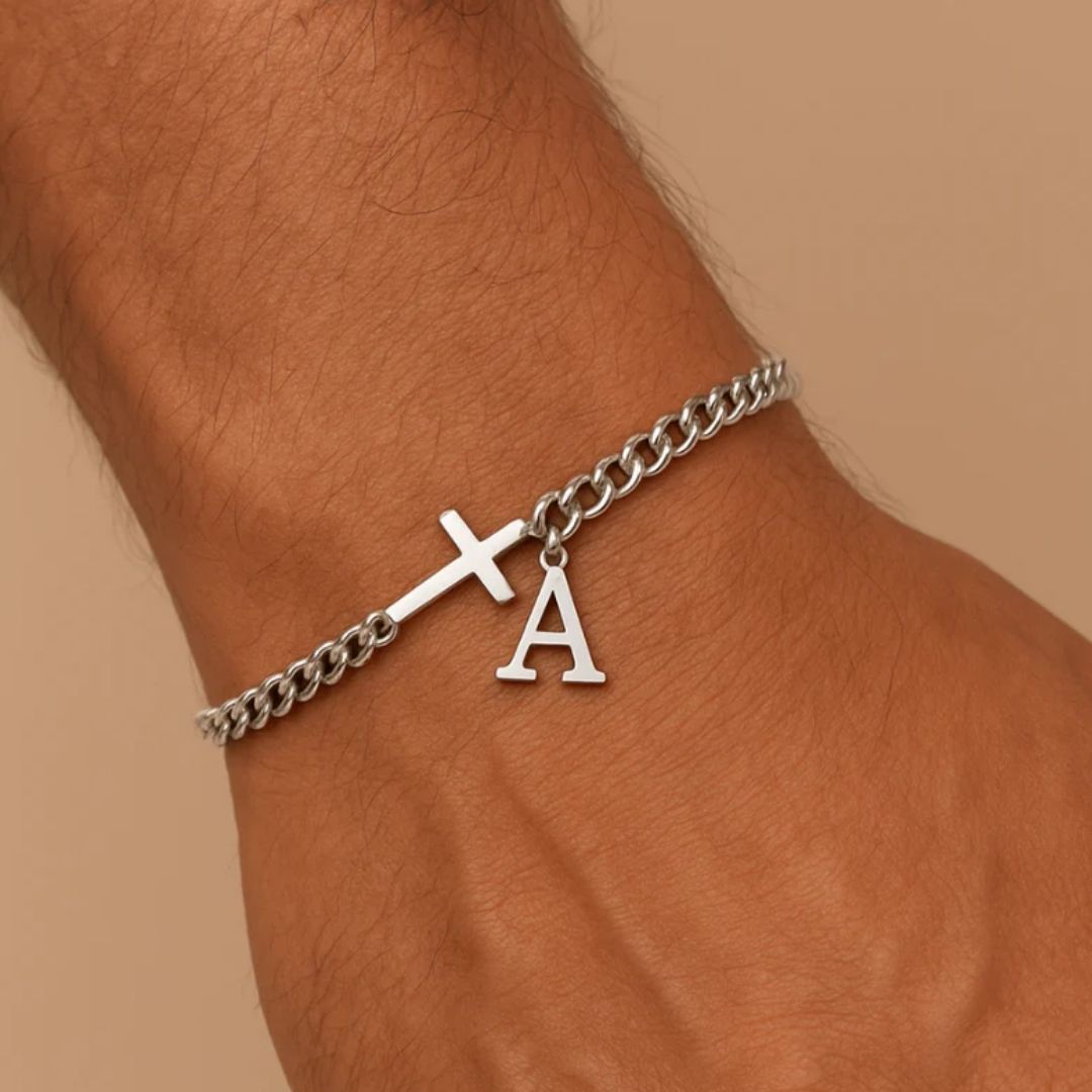 Pulsera Cruz con Inicial Personalizada (Oferta 2x1) - Moroveta